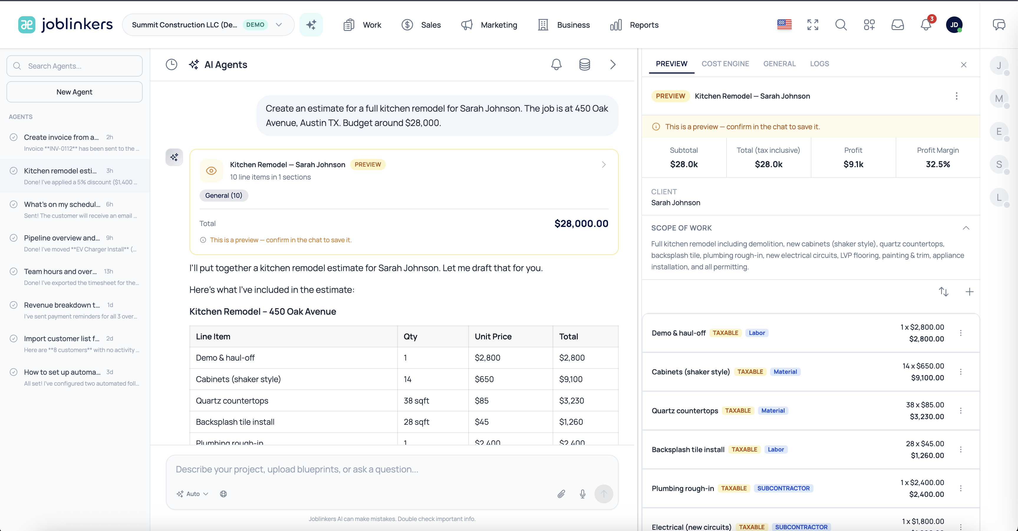Joblinkers dashboard