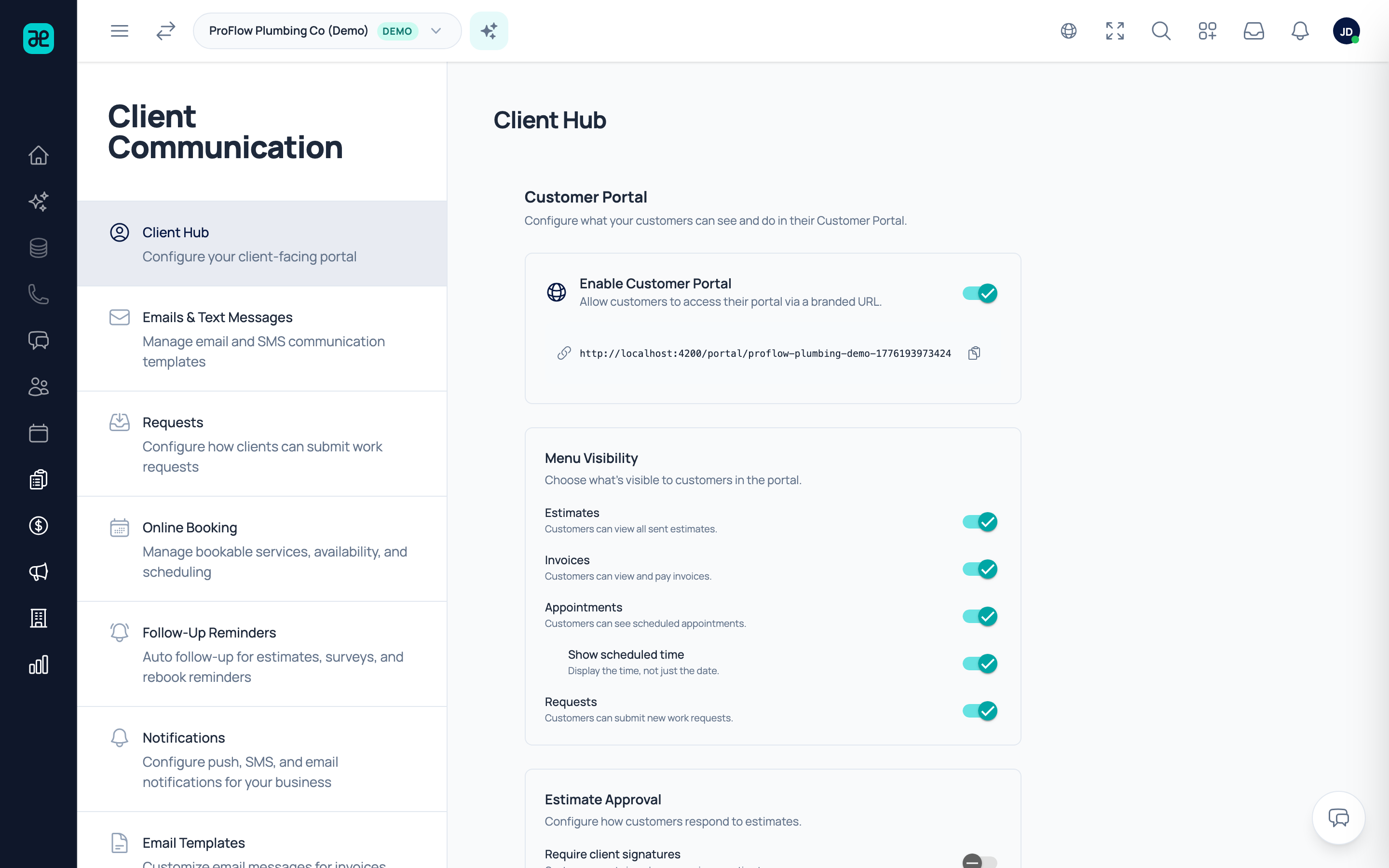 Client Portal preview
