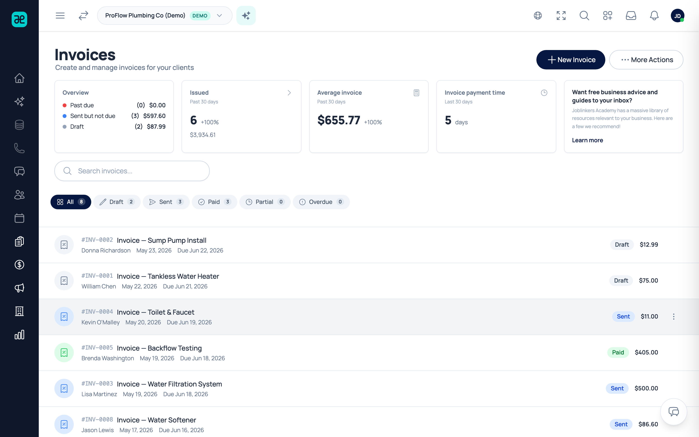 Invoicing preview